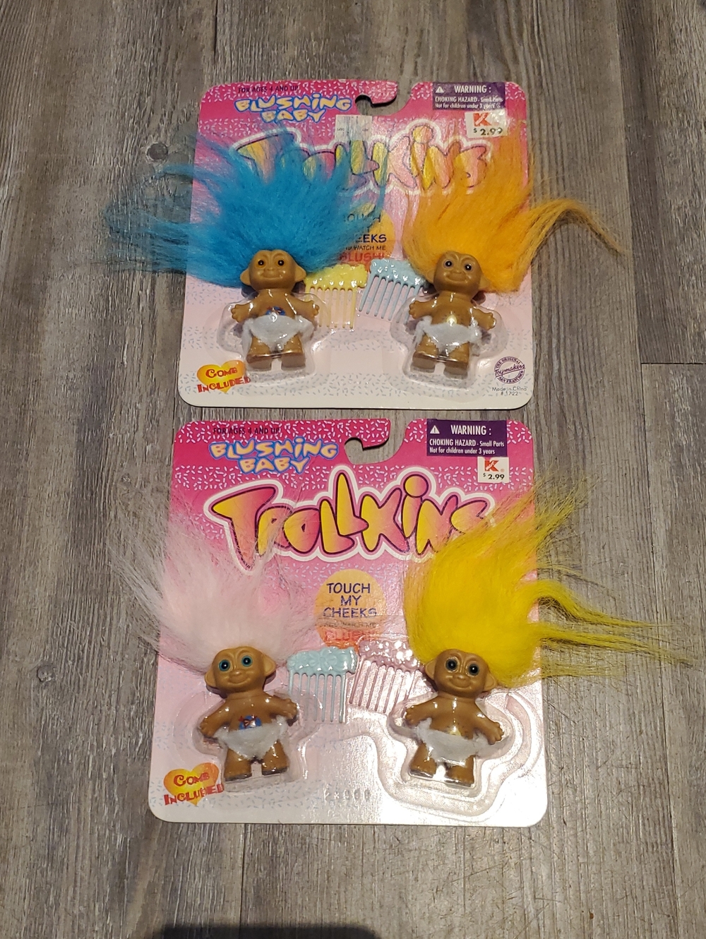 Vintage 1998 Trollkins Baby Trolls NEW Pack Of 2